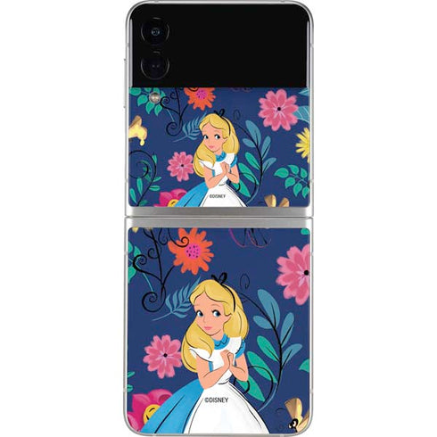Disney Alice in Wonderland (animated) Floral Print Galaxy Z Flip3 5G Skin